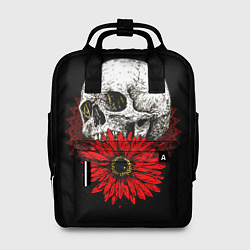 Рюкзак женский Череп и Красный Цветок Skull, цвет: 3D-принт
