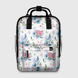 Рюкзак женский Весенние акварельные цветы, цвет: 3D-принт