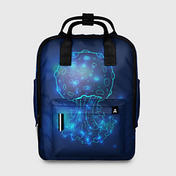 Рюкзак женский Медуза на синем, цвет: 3D-принт