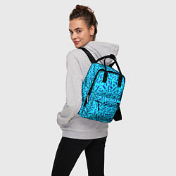 Рюкзак женский Неоновые синие узоры, цвет: 3D-принт — фото 2