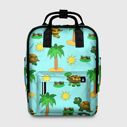 Рюкзак женский Черепашки и пальмы, цвет: 3D-принт