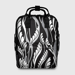 Женский рюкзак Листья в черно-Белом Цвете