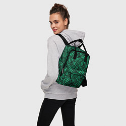 Рюкзак женский Абстрактный зелено-черный узор, цвет: 3D-принт — фото 2
