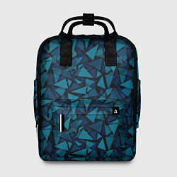 Рюкзак женский Синий полигональный паттерн, цвет: 3D-принт