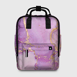 Рюкзак женский Сиреневые разводы краски, цвет: 3D-принт