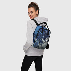 Рюкзак женский Серо-синее абстрактное, цвет: 3D-принт — фото 2