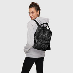 Рюкзак женский Черно-белый геометрический, цвет: 3D-принт — фото 2