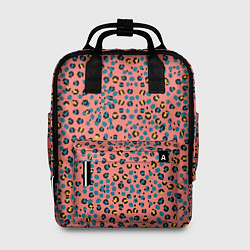 Рюкзак женский Леопардовый принт на розовом, цвет: 3D-принт