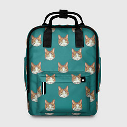 Рюкзак женский Рыжий кот паттерн, цвет: 3D-принт