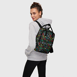Рюкзак женский Разноцветные Снежинки, цвет: 3D-принт — фото 2