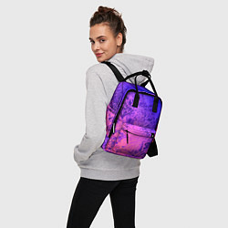 Рюкзак женский Абстрактный пурпурно-синий, цвет: 3D-принт — фото 2