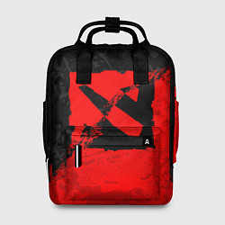 Рюкзак женский DOTA 2 RED BLACK LOGO, БРЫЗГИ КРАСОК, цвет: 3D-принт