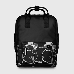 Рюкзак женский Снеговик на черном фоне, цвет: 3D-принт