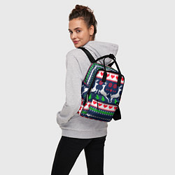 Рюкзак женский Новогодние олени: узор, цвет: 3D-принт — фото 2