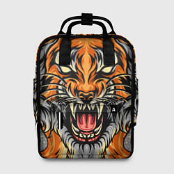 Рюкзак женский Символ года тигр в гневе, цвет: 3D-принт