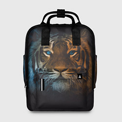 Рюкзак женский Тигр с голубыми глазами, цвет: 3D-принт