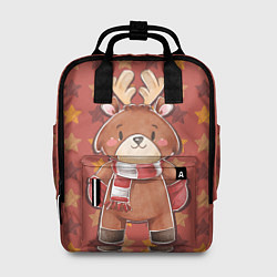 Рюкзак женский Милый олень в звездах, цвет: 3D-принт