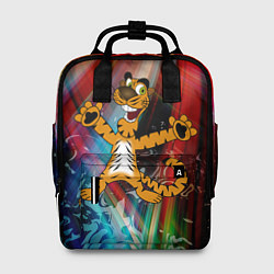 Рюкзак женский Новогодний тигр пляшет, цвет: 3D-принт