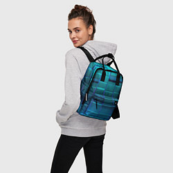 Рюкзак женский 3D квадраты неоновые, цвет: 3D-принт — фото 2