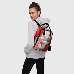 Рюкзак женский Красно-серая геометрия, цвет: 3D-принт — фото 2