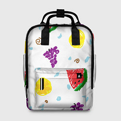 Рюкзак женский Пиксельные фрукты, цвет: 3D-принт
