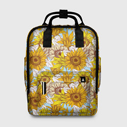 Рюкзак женский Желтые подсолнухи - паттерн, цвет: 3D-принт