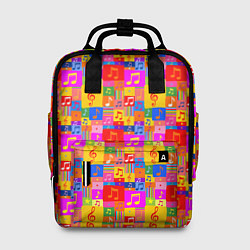 Рюкзак женский Красочные Музыкальные Ноты, цвет: 3D-принт