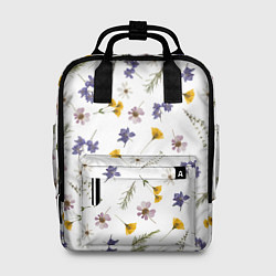 Рюкзак женский Простые цветы на белом фоне, цвет: 3D-принт
