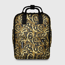 Рюкзак женский Золотистые узоры, цвет: 3D-принт