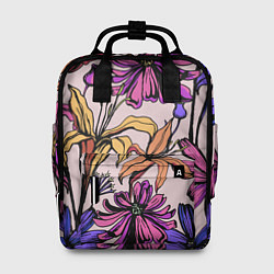 Рюкзак женский Цветы Разноцветные, цвет: 3D-принт