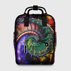 Рюкзак женский Красочная фрактальная спираль Colorful fractal spi, цвет: 3D-принт