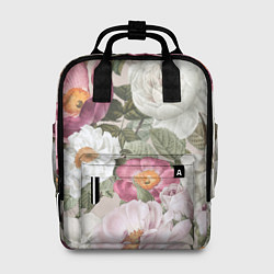 Рюкзак женский Цветы Розовый Сад Пион и Роз, цвет: 3D-принт