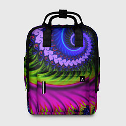 Рюкзак женский Разноцветная неоновая спираль Абстракция Multicolo, цвет: 3D-принт