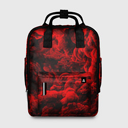 Женский рюкзак Красный дым Red Smoke Красные облака