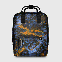 Рюкзак женский Оранжево-Синяя Вулканическая Лава, цвет: 3D-принт