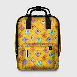Рюкзак женский Цветные котики и лапки, цвет: 3D-принт