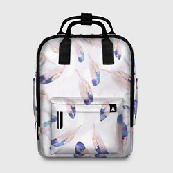 Рюкзак женский Разноцветные Падающие Перья, цвет: 3D-принт