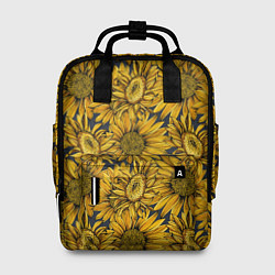 Рюкзак женский Цветы Подсолнечники, цвет: 3D-принт