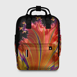 Рюкзак женский Фрактал перо жар-птицы Абстракция, цвет: 3D-принт
