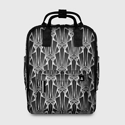 Рюкзак женский Черно-белый модный геометрический узор арт деко, цвет: 3D-принт