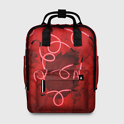 Рюкзак женский Неоновые закрученные фонари - Красный, цвет: 3D-принт