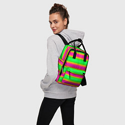 Рюкзак женский Зелено-малиновые мягкие размытые полосы, цвет: 3D-принт — фото 2