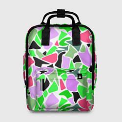 Рюкзак женский Abstract pattern green pink spots, цвет: 3D-принт