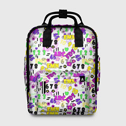 Рюкзак женский Разноцветные цифры и алфавит school, цвет: 3D-принт