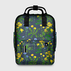 Рюкзак женский Одуванчики и другие полевые цветы - ботанический п, цвет: 3D-принт