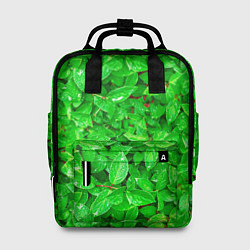 Рюкзак женский Зелёные листья - текстура, цвет: 3D-принт