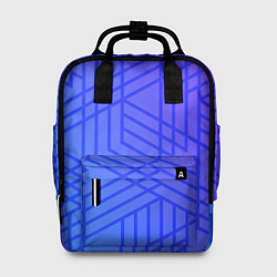 Рюкзак женский Синий градиент geometry, цвет: 3D-принт