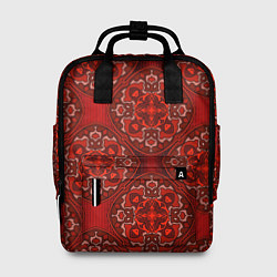 Рюкзак женский Красные абстрактные круглые узоры, цвет: 3D-принт