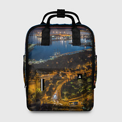 Рюкзак женский Ночной город с высоты, цвет: 3D-принт