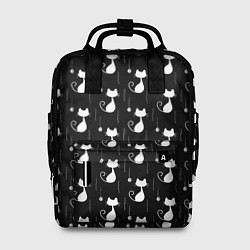 Рюкзак женский Чёрные Коты С Клубками Шерсти, цвет: 3D-принт